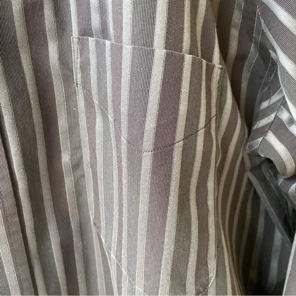 FORSYTE OF CANADA Gray/Black Striped Long Sleeve Button Up Dress Shirt Size L - Picture 12 of 12